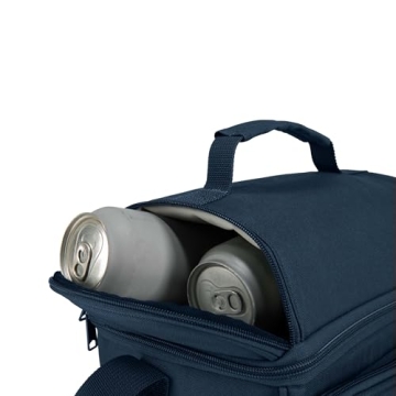 Carhartt Insulated 12 Can Two Compartment Lunch Cooler, Durable Fully-Insulated Lunch Box, Navy