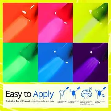 UR SUGAR Neon Gel Nail Polish Set, 6 Colors Halloween Neon Orange Hot Pink Yellow Green Blue Purple Collection Gel Polish Kit Long Lasting Soak Off Fluorescent Colors Gel Polish Gifts for Women