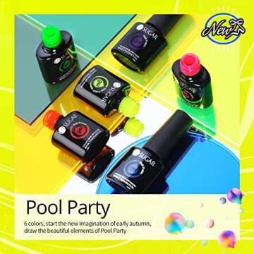 UR SUGAR Neon Gel Nail Polish Set, 6 Colors Halloween Neon Orange Hot Pink Yellow Green Blue Purple Collection Gel Polish Kit Long Lasting Soak Off Fluorescent Colors Gel Polish Gifts for Women