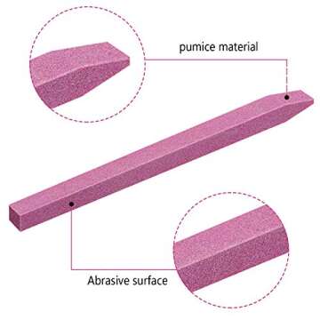 12 Pieces Pumice Stone Nail File Pumice Nail Stick stone file for nails Cuticle Pusher Stone File for Home Salon Nail Buffing Tool