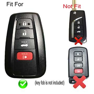 Coolbestda 2Pcs Rubber 4buttons Smart Key Fob Full Protector Remote Skin Cover Case Keyless Jacket f...