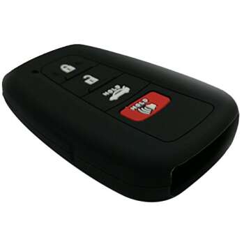 Coolbestda 2Pcs Rubber 4buttons Smart Key Fob Full Protector Remote Skin Cover Case Keyless Jacket for 2019 2020 2021 2022 2023 2024 Toyota Highlander Camry Avalon C-HR Prius Corolla HYQ14FBC