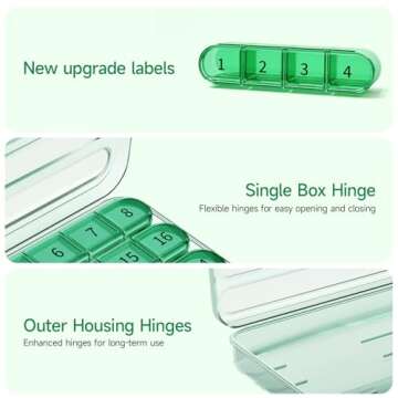 Zoksi Monthly Pill Organizer 1 Time a Day, 30 Day Pill Box Organizer Once a Day, One Month Large Pill Case for Travel, 31 Day Daily Medcine Container for Vitamins, Supplement & Medication (Olive)