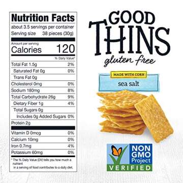 Good Thins Sea Salt Corn Snacks Gluten Free Crackers, 3.5 oz