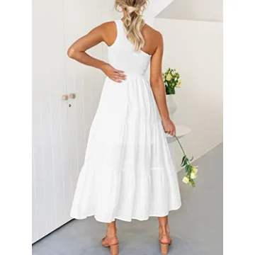 Summer Bohemian One Shoulder Maxi Dress for Women