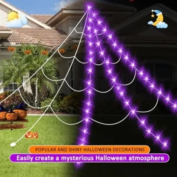 16.4FT LED Halloween Spider Web Lights for Decor