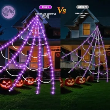16.4FT LED Halloween Spider Web Lights for Decor