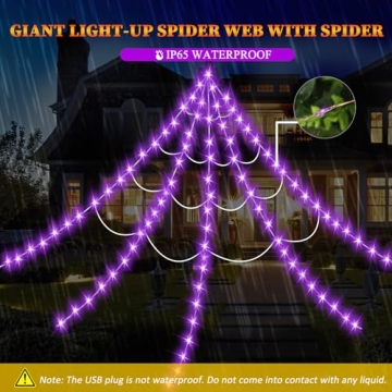16.4FT LED Halloween Spider Web Lights for Decor