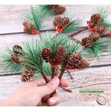 Fashionclubs 20pcs Artificial Pine Picks for Holiday Decor