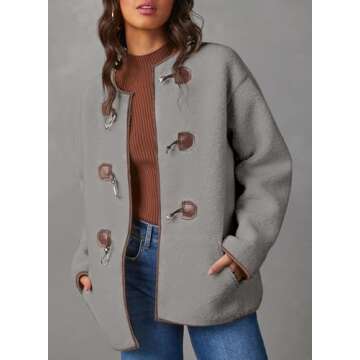 Dokotoo Women’s Fashion Fleece Jacket - Cozy Sherpa Coat for Winter 2024