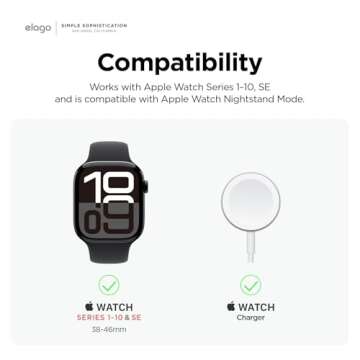 elago W3 Stand Compatible with Apple Watch Series 10/9/8/7/6/5/4/3/2/1/SE (46mm, 45mm, 44mm, 42mm, 41mm, 40mm, 38mm)