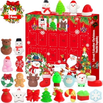FUNNYB&G Christmas Mochi Squishy Toys: 24pcs Kawaii Xmas Stocking Stuffers