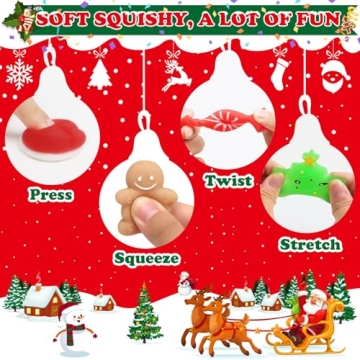 Christmas Mochi Squishy Toys – 24PCS Advent Calendar Fun