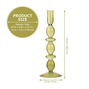 Garneck Glass Candlesticks Green Glass Candle Holder European Style Votive Candle Holders Tealight P...