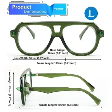 FEISEDY Aviator Frame Blue Light Blocking Glasses