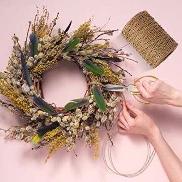 Syhood Floral Vine Bind Wire Rustic Wrapping Wire for Flower Bouquets(Light Coffee)