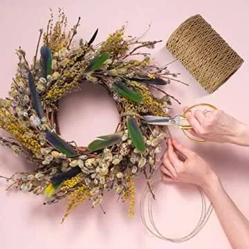 Syhood Floral Vine Bind Wire Rustic Wrapping Wire for Flower Bouquets(Light Coffee)