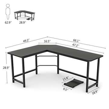 Tribesigns L Shaped Computer Desk - Modern Corner Workspace