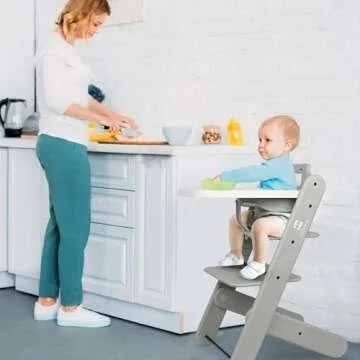 High Chair - HIYAKOI Convertible Baby HighChair Set with Removable Tray, Harness and Cushion, Adjustable Highchair for Babies/Toddlers/6 Months up to 250 Lbs