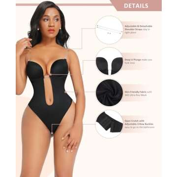 FeelinGirl Plus Size Shapewear with Built-in Bra - Comfort & Support