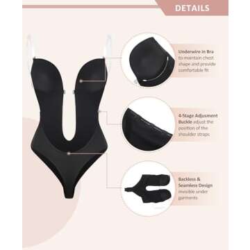 FeelinGirl Plus Size Shapewear with Built-in Bra - Comfort & Support