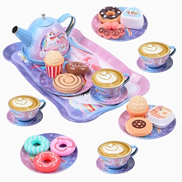Golray Unicorn Tea Party Set for Kids Ages 3-6 - Perfect Gift