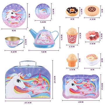Golray Unicorn Tea Party Set for Kids Ages 3-6 - Perfect Gift