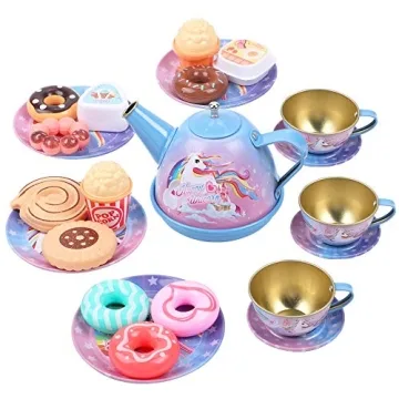 Golray Unicorn Tea Party Set for Kids Ages 3-6 - Perfect Gift