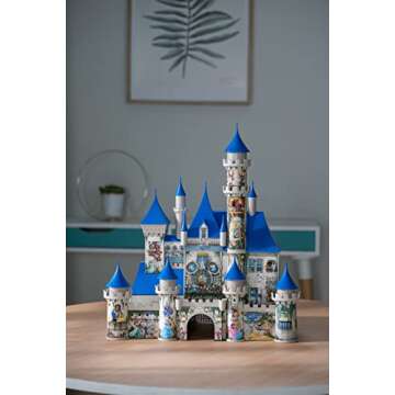 Ravensburger Disney Castle Puzzle - 216 Piece 3D Jigsaw | Easy Click Precision Fit | Fun for Kids and Adults | Durable Display Piece | Created by Experienced Artisans