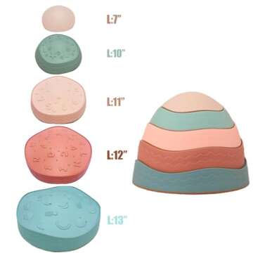 Fanboxk 5Pcs Non-Slip Plastic Balance Stepping Stones for kids,up to 220 Ibs for Pomoting Children's...