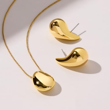 14K Gold Teardrop Earrings Hypoallergenic Water-Resistant