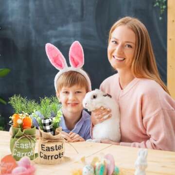 Easter Decorations 2Pcs Carrot Table Signs for Home Decor and Gifts