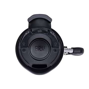 BruTrek BaseCamp Coffee Press - Double Wall Insulated Stainless Steel - Bru-Stop Technology, No Grounds in Coffee, No Spill Lid (Red Rock, 48 fl.oz)