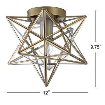 JONATHAN Y Stella 12" Moravian Star Flush Mount Light