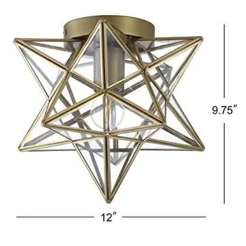 JONATHAN Y Stella 12" Moravian Star Flush Mount Light