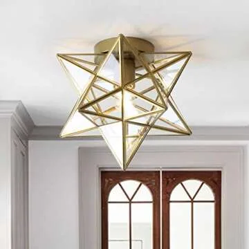 JONATHAN Y Stella 12" Moravian Star Flush Mount Light