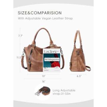 CLUCI Hobo Bags for Women Vegan Leather Handbags Large Tote Ladies Purse Shoulder Bag with Adjustable Shoulder Strap