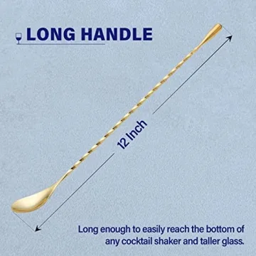 Elegant Gold Mixing Spoons for Cocktails and Drinks