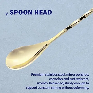 Elegant Gold Mixing Spoons for Cocktails and Drinks