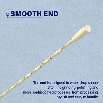 Elegant Gold Mixing Spoons for Cocktails and Drinks