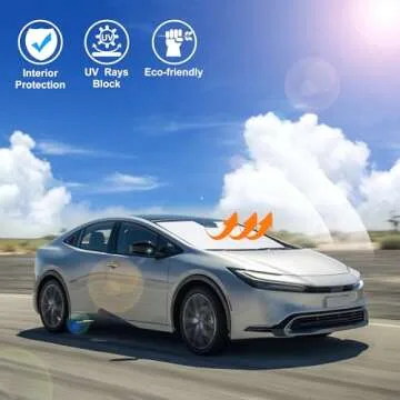 Windshield Sun Shade Custom Fit for 2023 2024 2025 Toyota Prius Accessories Foldable Sunshade Sun Blocker Protect Car from Sun Rays & Heat Damage Keep Car Cooler