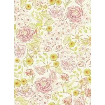 Simon&Siff Floral Wallpaper Peel and Stick Pink Yellow Vintage Wallpaper for Timeless Decor
