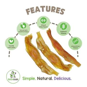 Nature Gnaws Beef Tendons for Dogs 4-5" (12 Count) - Mixed Thickness - Long Lasting for Small and Me...