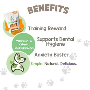 Nature Gnaws Beef Tendons for Dogs 4-5" (12 Count) - Mixed Thickness - Long Lasting for Small and Medium Dogs - Natural Beef Jerky Dog Chew Bones - Rawhide Free