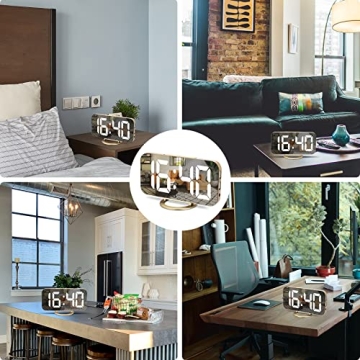 YGON Slim Digital Alarm Clock with USB Charging Ports, Stylish & Functional