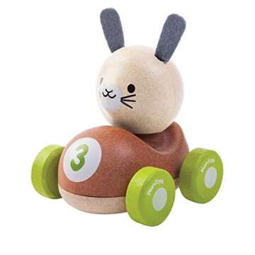 Eco-Friendly Wooden Bunny Rabbit Racer for Toddlers