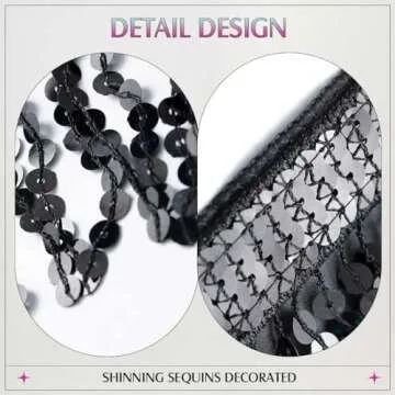 Victray Sparkly Sequin Hip Skirt for Dance & Parties