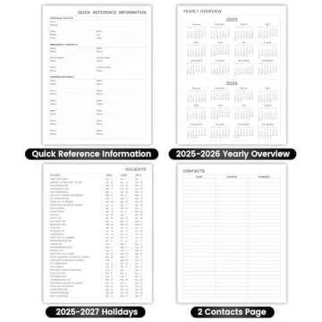 2025-2026 Planner - JUL. 2025 - JUN. 2026, Weekly Monthly Planner 2025-2026, 8" x 10", Academic Planner Weekly and Monthly with Weekly Note Page, Hardcover, Pen Loop, Elastic Band, Inner Pocket