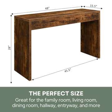 Convenience Concepts Northfield Console Table 48" - Modern Living Room Sofa Table, Contemporary Entryway Hall Table, Foyer Display Table, Barnwood