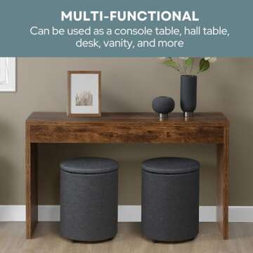 Convenience Concepts Northfield Console Table 48" - Modern Living Room Sofa Table, Contemporary Entryway Hall Table, Foyer Display Table, Barnwood